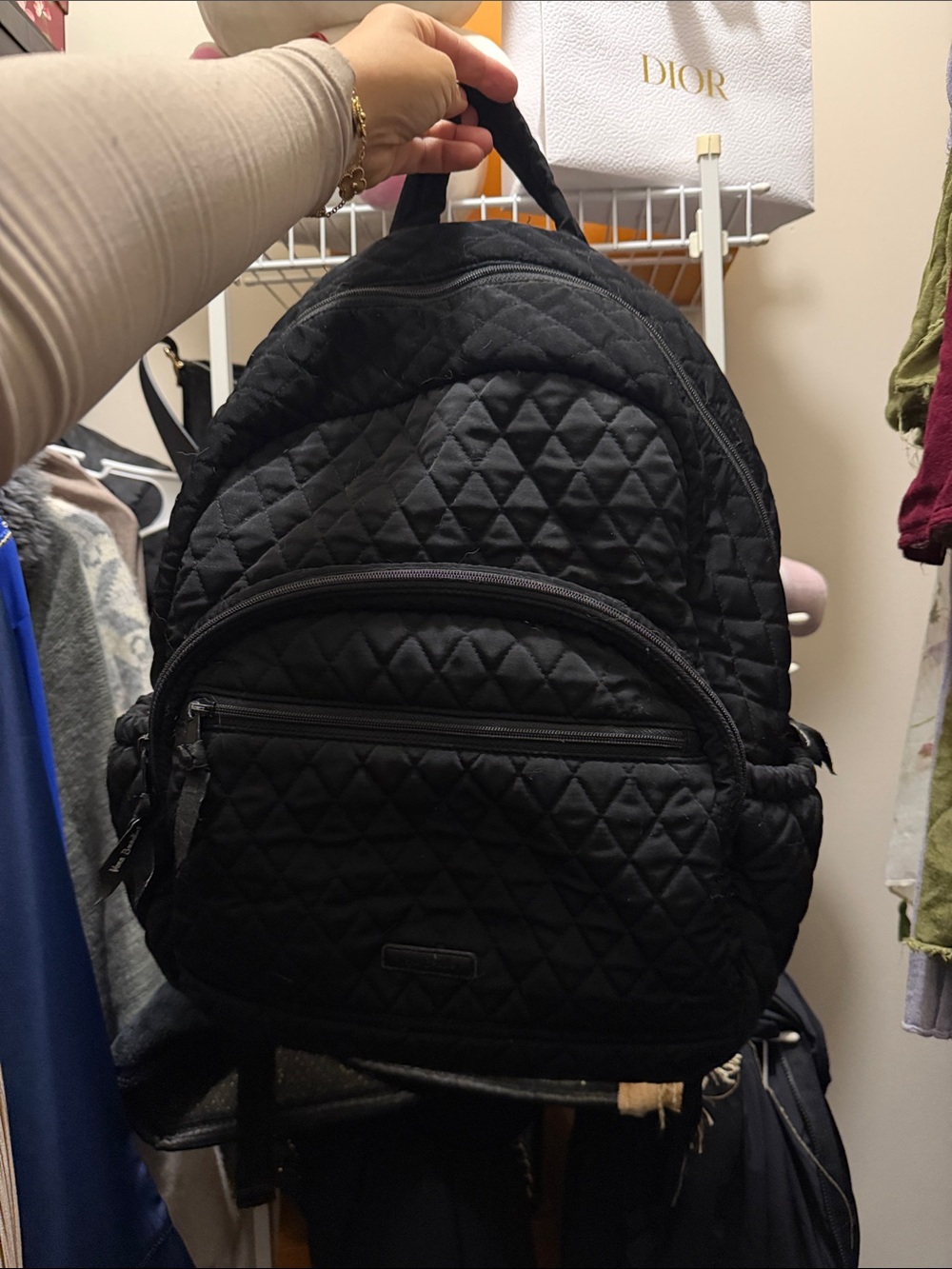 Vera Bradley Quilted Black Backpack - Everyday Carry - Picture 2 of 5
